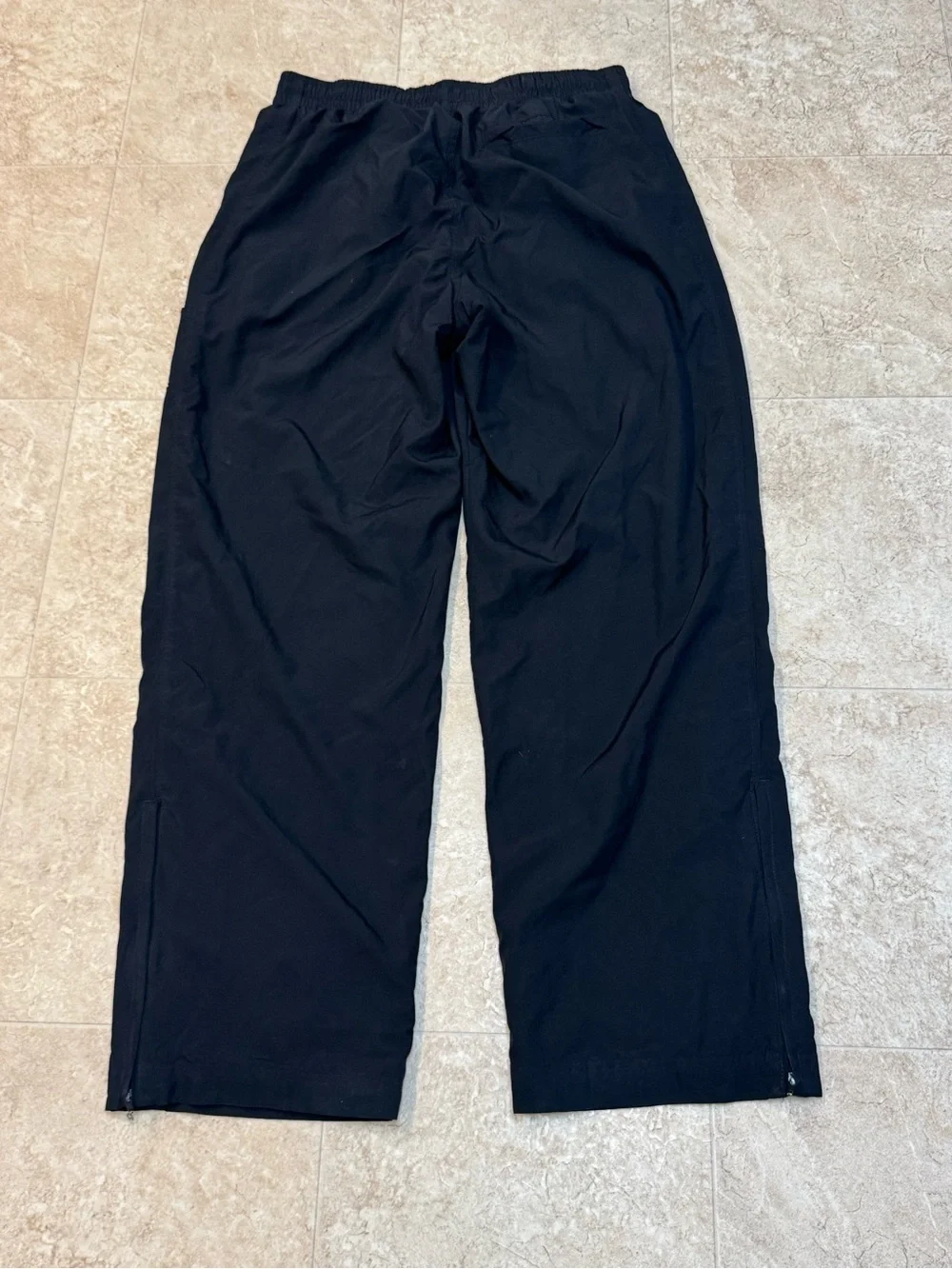 Nike Y2K Men’s Black Track Lined Baggy Athletic Pants Zipper Side Large